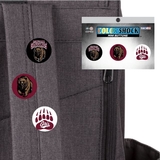 University of Montana Grizzlies Mini Button 3 Pack