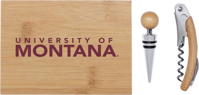 University of Montana Bamboo Wine Tool Set