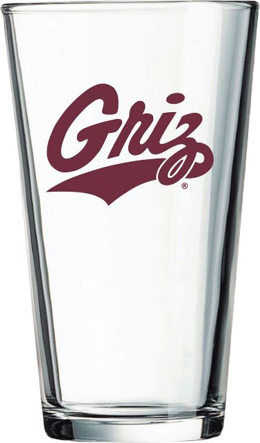 University of Montana Grizzlies 16 oz. Glass