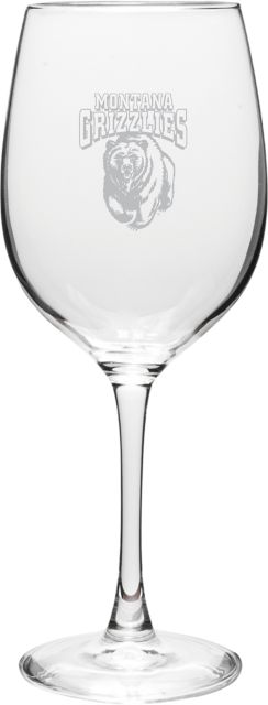 University of Montana 16 Oz. Grizzlies Wine Glass