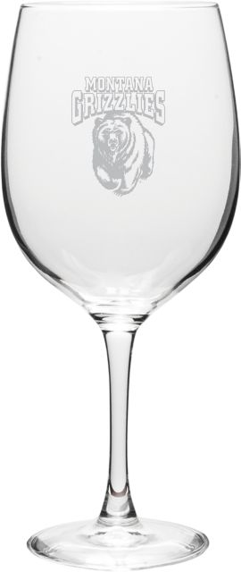 University of Montana 19 Oz. Grizzlies Wine Glass