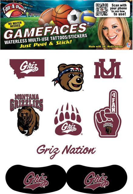 University of Montana Game Face Tattoos