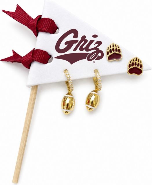 University of Montana Football Logo Stud Earrings