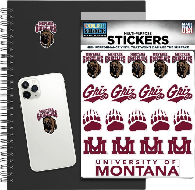 University of Montana Grizzlies Sticker Sheet