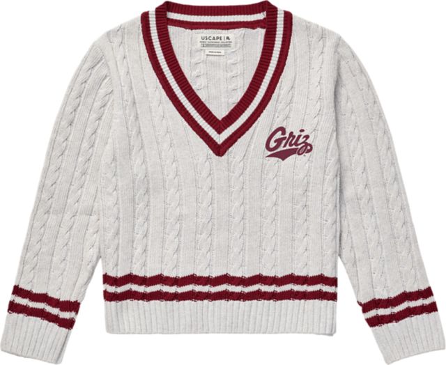 University of Montana Women's Cable Knit V-Neck Sweater