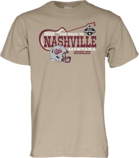 University of Montana Football 2025 FCS Championship Road to Nashville Short Sleeve T-Shirt