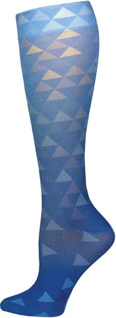 12IN SOFT COMFORT COMPRESSION SOCKS-TRIANGLE MATRIX BLUE