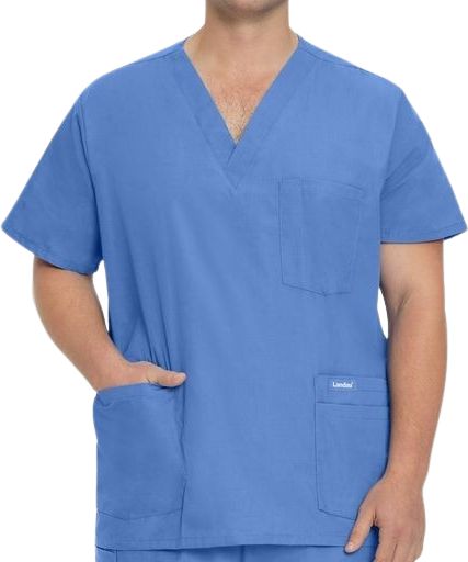 Landau Essentials Men's V-Neck Scrub Top 5XL
