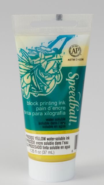 Speedball Block Printing Water Soluble Ink Yellow 16 oz.