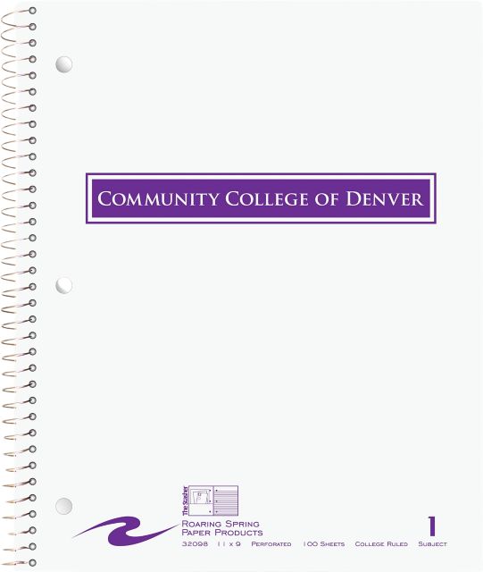 Community College of Denver 1 Subject Notebook