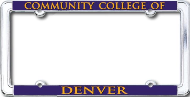 Community College of Denver Thin Dome License Plate Frame