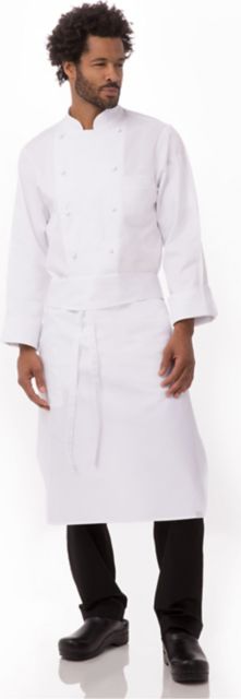 CHEF APRON TAPERED WHITE