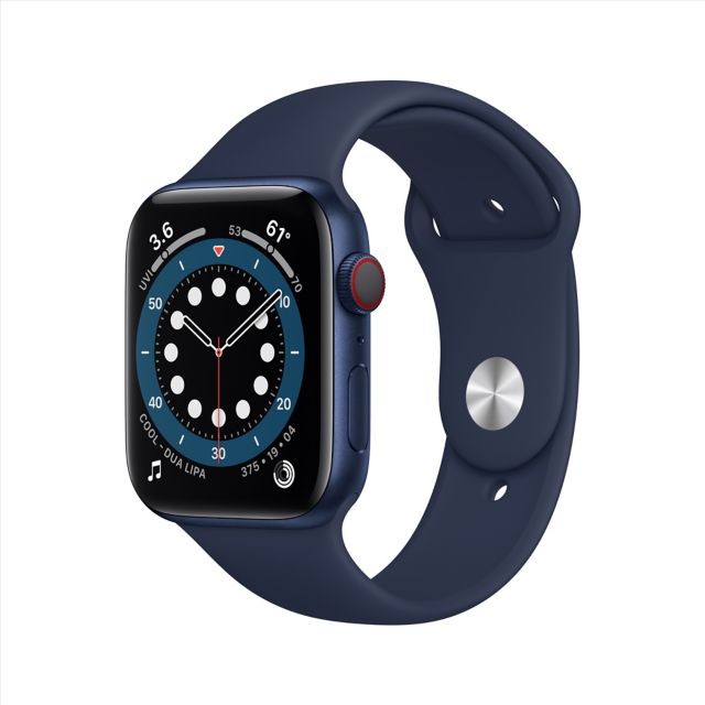 Apple Watch Series 6 GPS, 44mm Blue Aluminum Case with Deep Navy 