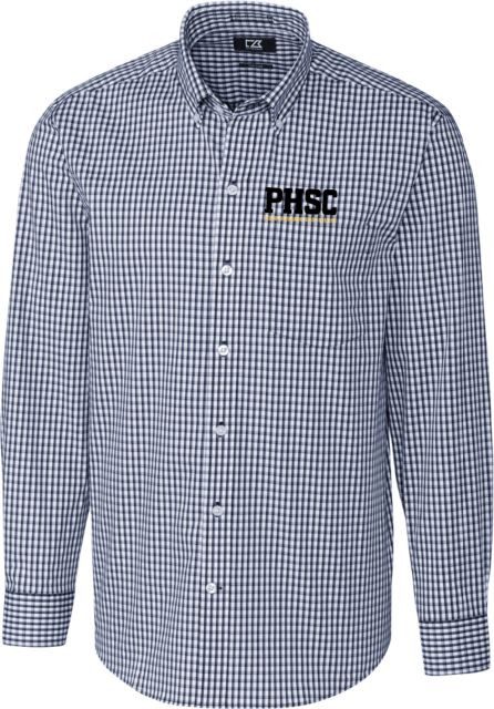 PHSC Cutter & Buck Gingham Long Sleeve Button Down PSHC Wordmark - ONLINE ONLY