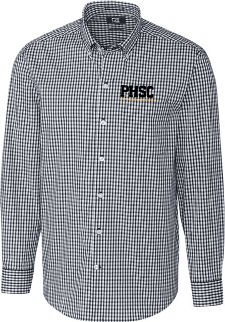 PHSC Cutter & Buck Gingham Long Sleeve Button Down PSHC Wordmark - ONLINE ONLY