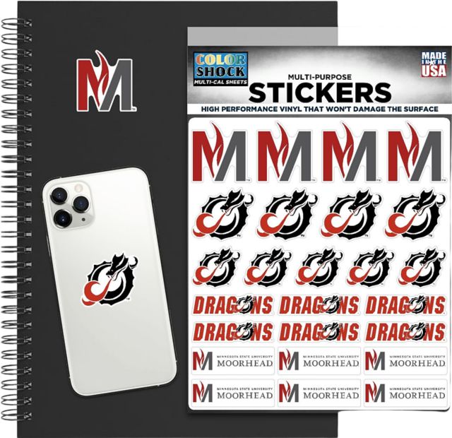 Minnesota State University Moorhead Dragons Sticker Sheet