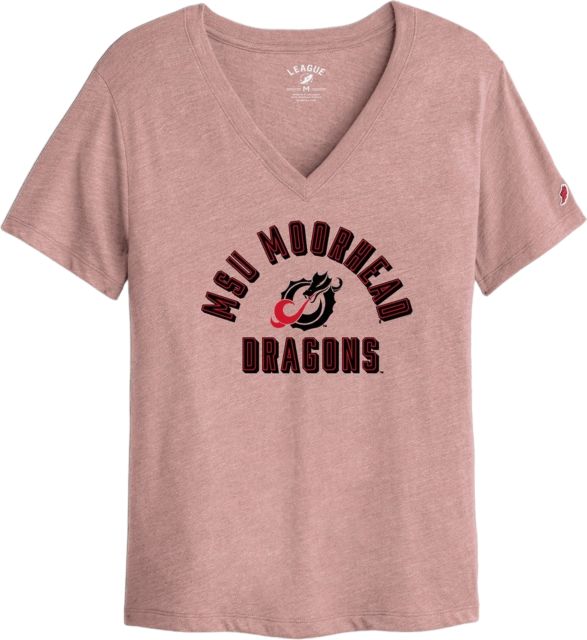 Minnesota State University Moorhead Women's Dragons V-Neck Short Sleeve T-Shirt