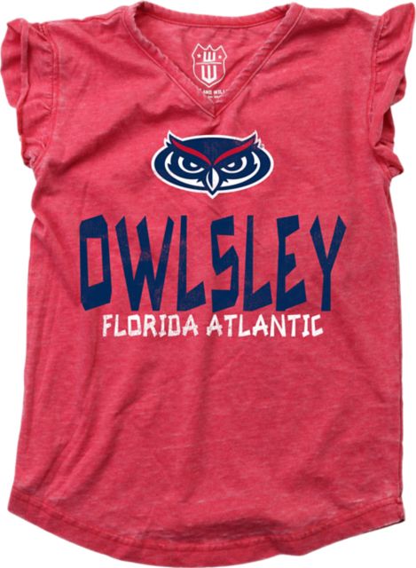 Florida Atlantic Owls Toddler Girls Ruffle Short Sleeve T-Shirt