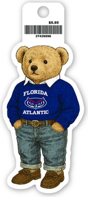 Florida Atlantic Owls Teddy Bear Vinyl Sticker