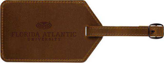 Florida Atlantic Owls Leather Luggage Tag