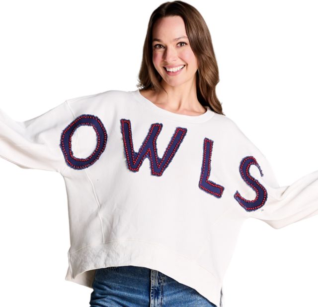Florida Atlantic Owls Women's Distressed Crewneck Sweatshirt