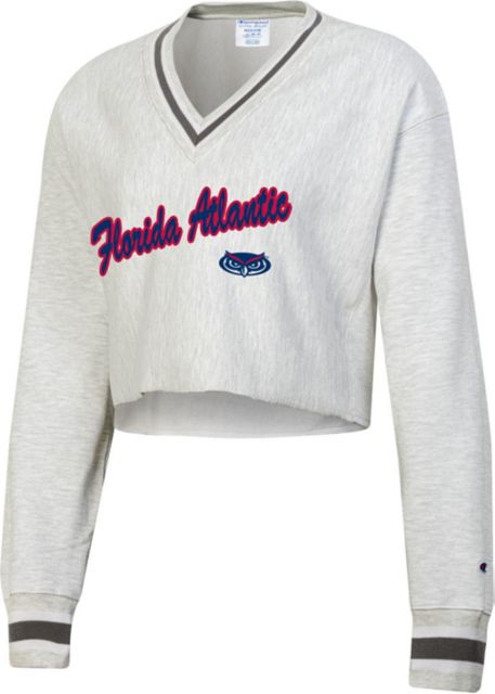 Florida Atlantic University Women's V-Neck Cropped Sweatshirt