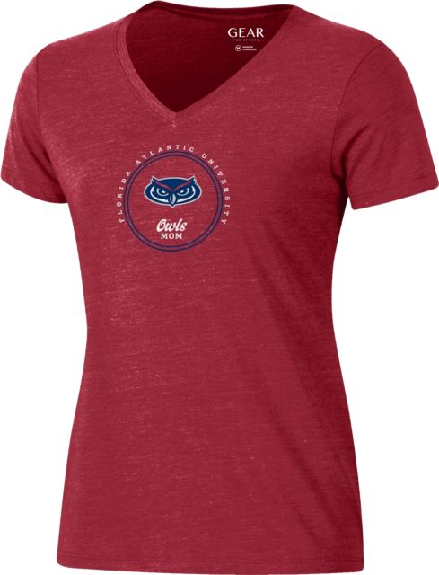 Florida Atlantic University Owls Mom Women's V-Neck Short Sleeve T-Shirt