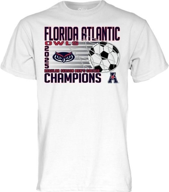 Florida Atlantic Owls Men's Soccer 2025 American Conference Regular Season Champions Short Sleeve T-Shirt