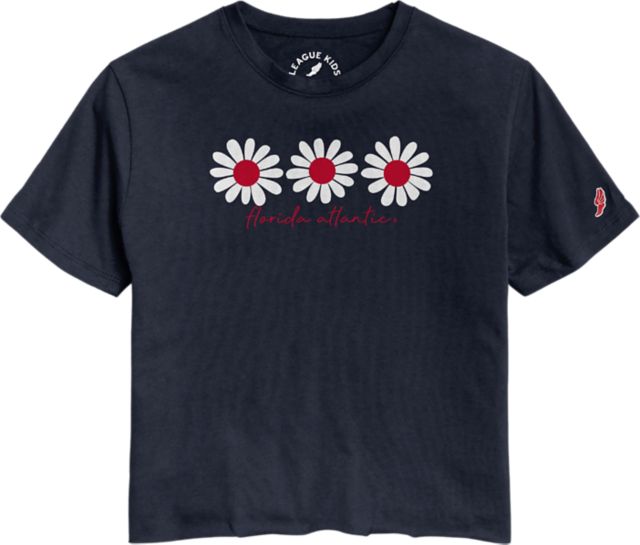 Florida Atlantic University Youth Girl's Cut Off Short Sleeve T-Shirt