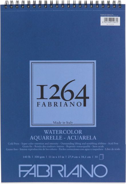 1264 WATERCOLOR WIREBOUND PAD 140 COLD PRESS 11X15 30 SHEETS