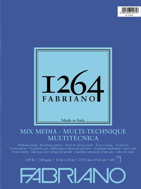 1264 MIXED MEDIA PAD 110LB WIRE BOUND 11X14 60 SHEETS