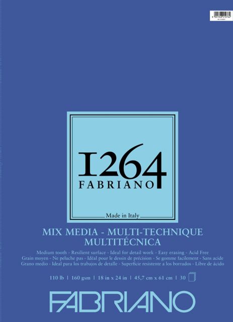 1264 MIX MEDIA WIRE BOUND PAD 110LB 18X24 60 SHEETS