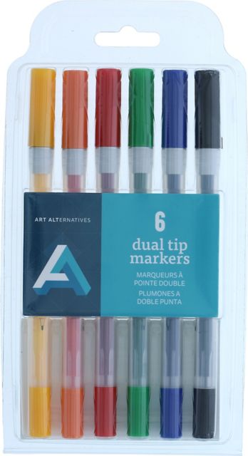 DUAL TIP MARKER SET OF 6 COLORS