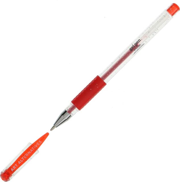 GEL PEN GLITTER RED