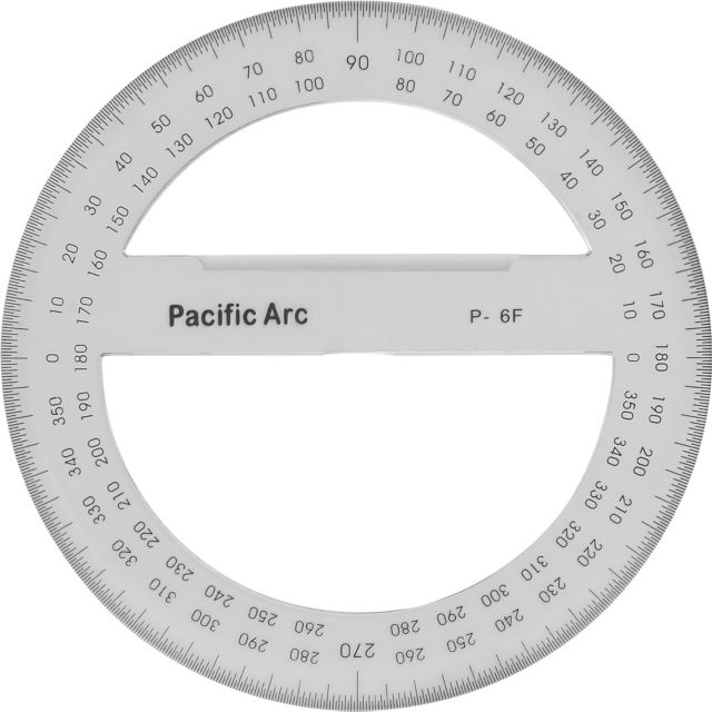 PROTRACTOR ACRYLIC 360 DEG 6IN
