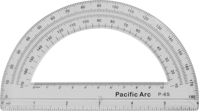 PROTRACTOR ACRYLIC 180 DEG 6IN