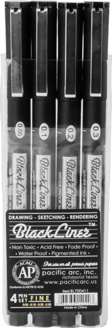 BLACKLINER FINELINE 4 PEN SET FINELINE