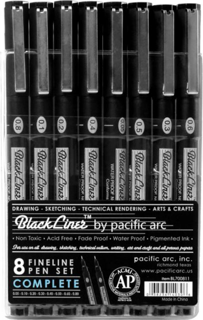 BLACKLINER FINELINE 8 PEN SET ALL