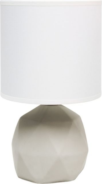 Simple Designs Geometric Concrete Lamp, White - ONLINE ONLY