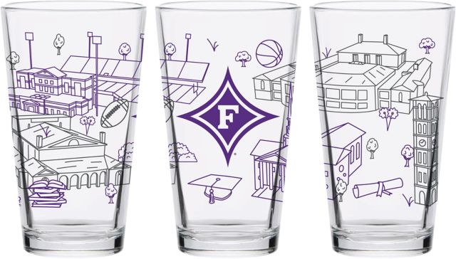 Furman University 16 oz. Campus Line Pint Glass