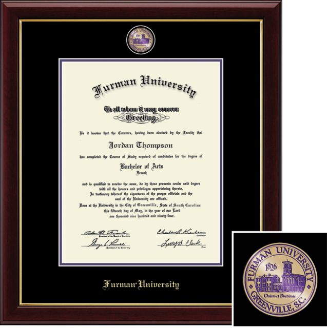 Furman University 11 x 14 Masterpiece Diploma Frame
