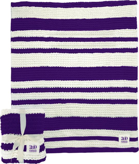 Furman University Bicentennial Cable Knit Throw Blanket