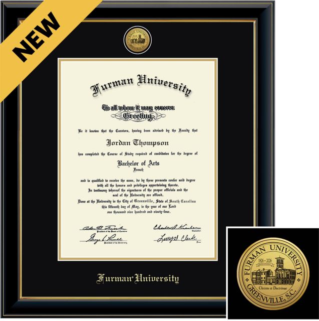 Furman University 11 x 14 Engraved Diploma Frame