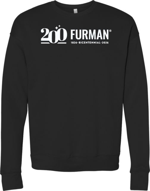 Furman Bella + Canvas Fleece Crew Furman Bicentennial 200 Flat - ONLINE ONLY
