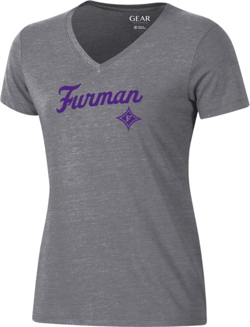 Furman University Women's V-Neck Short Sleeve T-Shirt