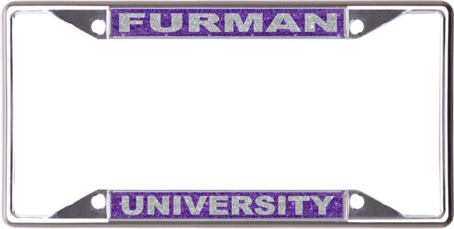 Furman University Glitter License Plate Frame
