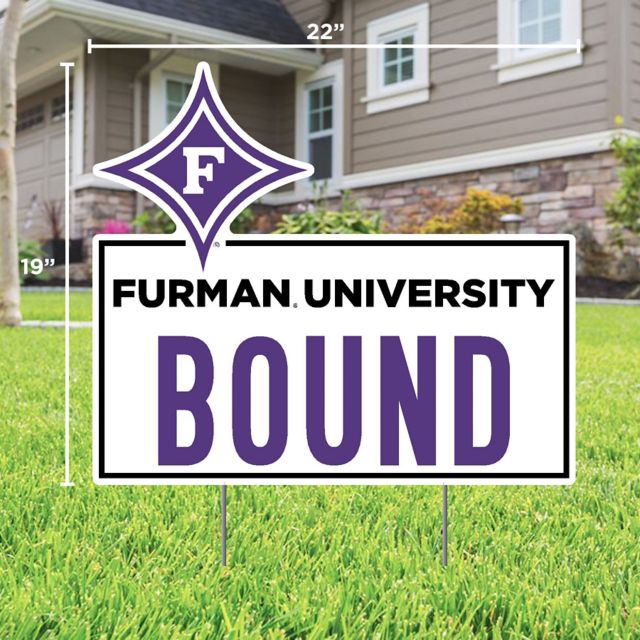 Furman University Bound 22 x 19 Lawn Sign