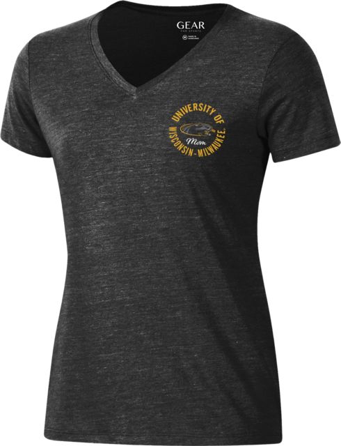 University of Wisconsin Milwaukee Panthers Mom Women's Triblend V-Neck Short Sleeve T-Shirt
