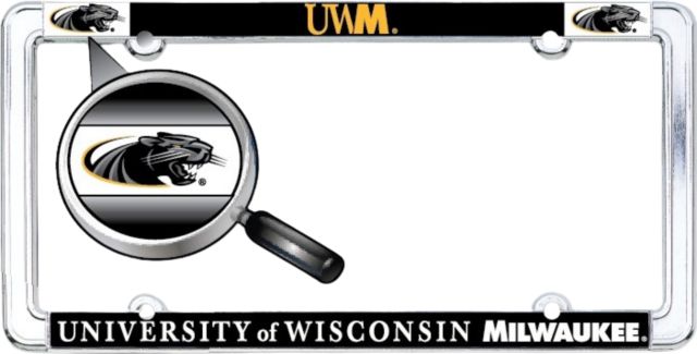 University of Wisconsin Milwaukee Panthers Thin Dome License Plate Frame