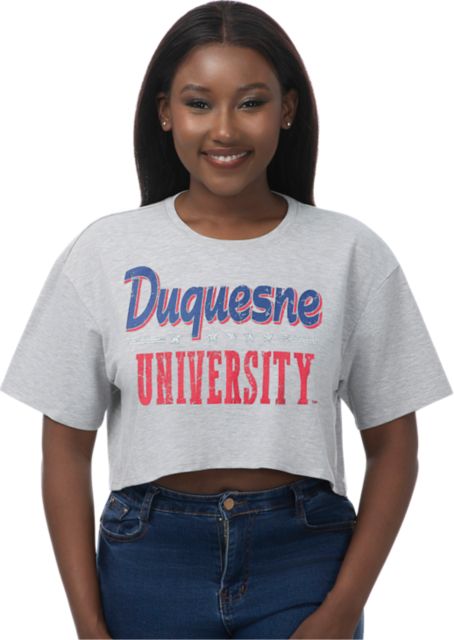 Duquesne University Dukes Women's Boxy Crop Short Sleeve T-Shirt